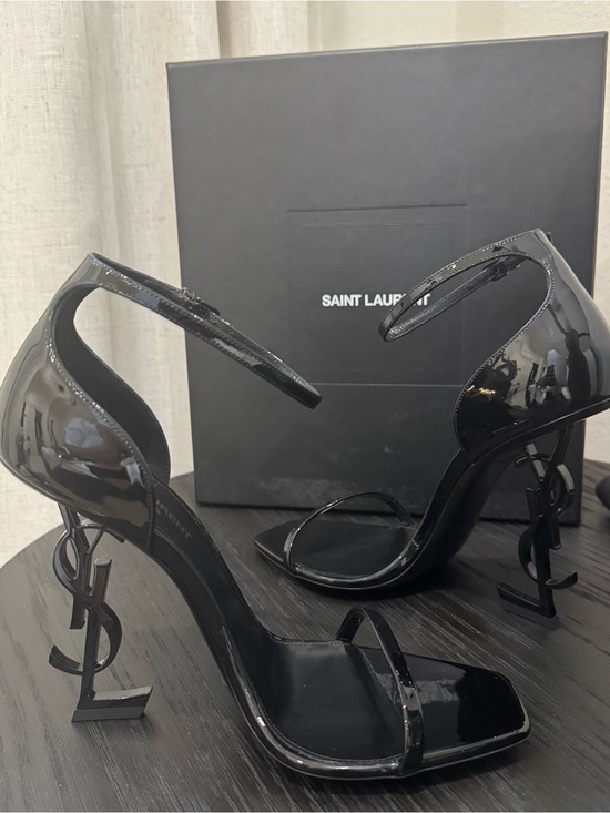 Saint Laurent YSL Opyum 110 Logo Heel Sandal Patent Black 40 main image 4